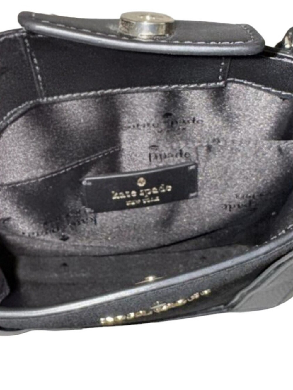 Kate Spade Lena Suede Mini Tote, constructed from black leather and suede - Picture 3 of 10